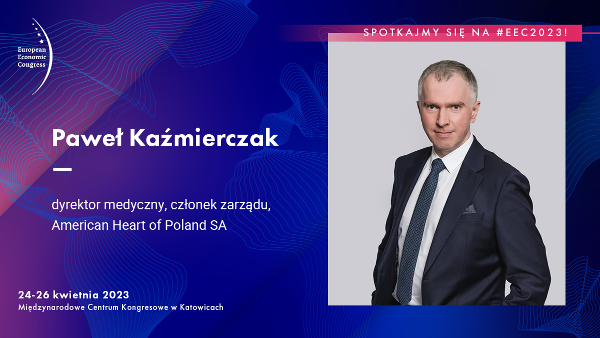 Dr n. med. Paweł Kaźmierczak, dyrektor ds. medycznych, członek Zarządu American Heart of Poland, w dyskusji na temat chorób cywilizacyjnych podczas Europejskiego Kongresu Gospodarczego.